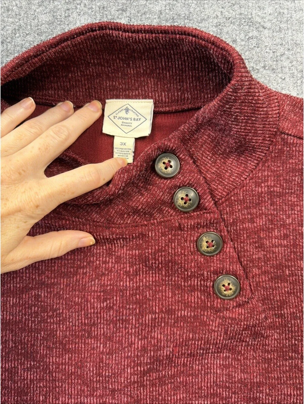 St John’s Bay Burgandy Sweater 3xL